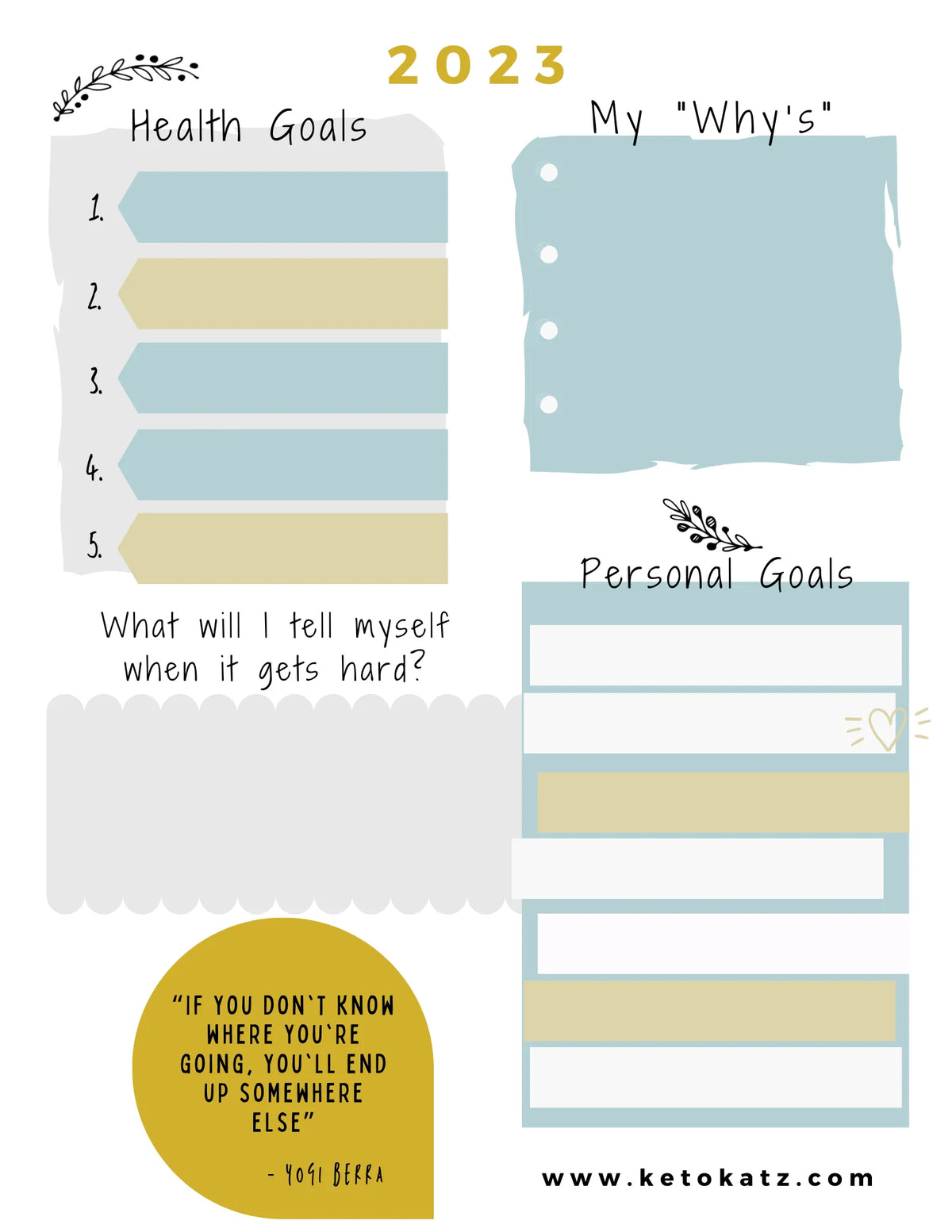 new year goals worksheet